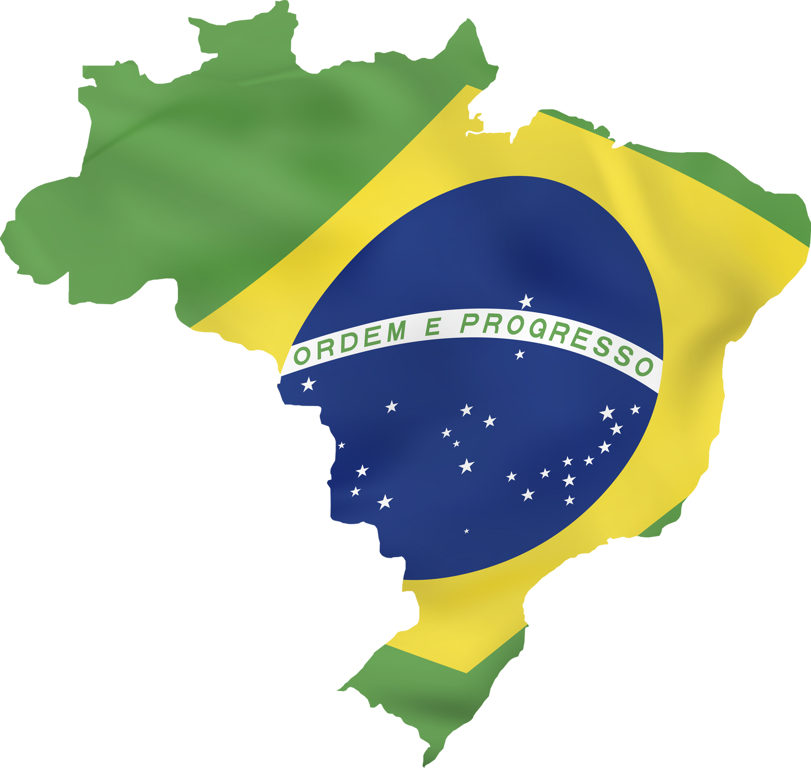 Brazil with waving flag.